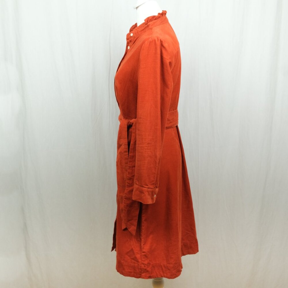 J. Crew | Dresses | Corduroy Ruffle Neck Shirt Dress. size 4 - Picture 10 of 12
